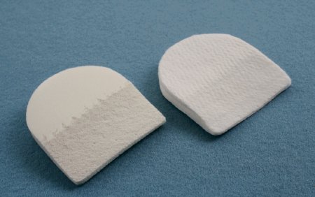 Creative Foam Corp - Beveled Heel Pad 2-3/4 X 3-1/8 Inch, White, 1/4 Inch Thick White Orthopedic Felt, Without Adhesive - 22310B