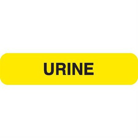 Market Lab - Pre-Printed Label Laboratory Use Yellow Paper URINE Black Lab / Specimen 37-100 X 11-31/50 Inch - 0362