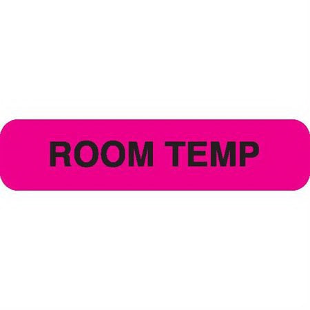 Market Lab - Pre-Printed Label Laboratory Use Pink Paper ROOM TEMP Black Temperature Control 37-100 X 11-31/50 Inch - 0363