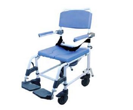HealthLine - Commode / Shower Chair Healthline Flip-Back Arm Aluminum Frame With Backrest 22-1/2 Inch Seat Width - 713397