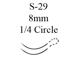 Coated Vicryl - Suture with Needle Absorbable Coated Violet Suture Braided Polyglactin 910 Size 6 - 0 12 Inch Suture Double-Armed 8 mm Length 1/4 Circle Spatula Needle - J556G