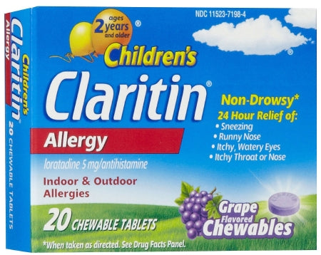 Bayer Claritin Allergy Relief 5 mg Strength Chewable Tablet 20 per Box - 11523432802