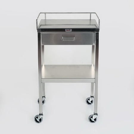 Mid Central Medical - Utility Table 16 X 20 X 34 Inch 304 Stainless Steel / 16 Gauge 1 Drawer 1 Shelf - MCM520
