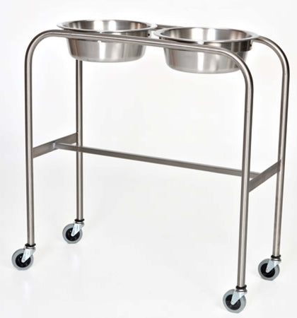 Mid Central Medical Solution Stand 8.5 Quart 2 Basin H-Shaped Brace 34 Inch 33 Inch - MCM1002