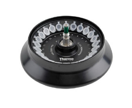 Thermo Fisher/Barnstead MicroClick Microtube Rotor 24 X 2 mL, 16,000 rpm Max. Speed, 505 K Factor, 11 X 45 mm Tube, 45° Angle, 24,372 x g Max. RCF, 85 mm Radius For Thermo Scientific Sorvall ST 8, Heraeus Megafuge 8 and SL 8 Centrifuges - 75005715