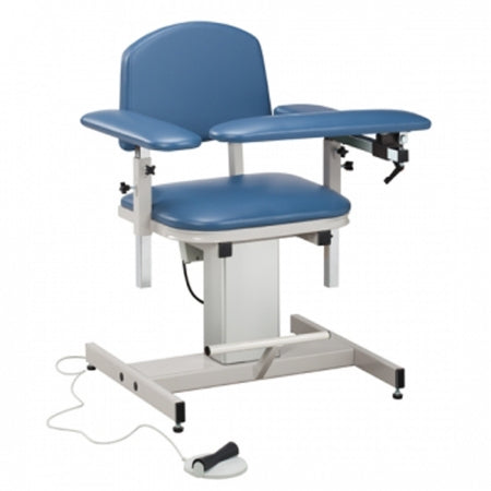 Clinton Industries Power Series Power Blood Drawing Chair Single Adjustable Flip Armrest Wedgewood Blue - 6341-3WW