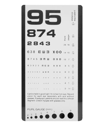 Prestige Medical Pocket Eye Chart 14 Inch Pocket - 3908
