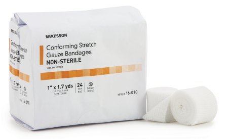 McKesson McKesson Conforming Bandage Polyester 1 Inch X 1-7/10 Yard Roll Shape NonSterile - 16-010