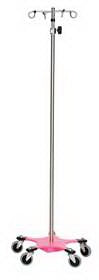 Alimed IV Pole 2-Hook 5 Legs, 3 Inch Scuff Resistant Casters, 16 Inch Diameter - 925517