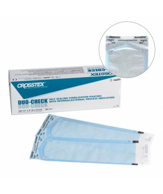 Duo-Check - Sterilization Pouch Ethylene Oxide (EO) Gas / Steam 3-1/2 X 5-1/4 Inch Self Seal Paper - SCXS