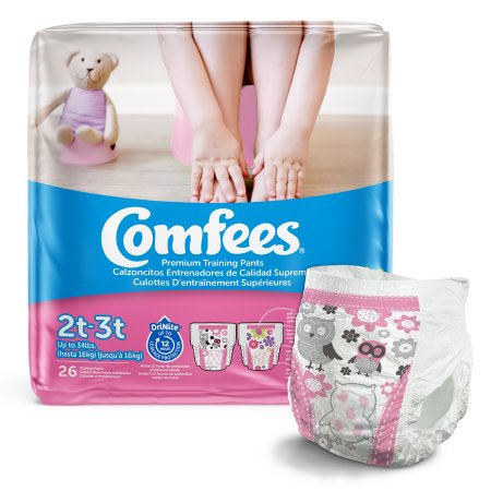 Comfees - Female Toddler Training Pants Pull On with Tear Away Seams Size 2T to 3T Disposable Moderate Absorbency - CMF-G2