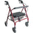 Patterson Medical Supply DMI Bariatric 4 Wheel Rollator Burgundy Extra Wide Steel Frame - 81584853