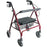 DMI - Bariatric 4 Wheel Rollator Burgundy Adjustable Height / Extra Wide / Folding Steel Frame - 081584853