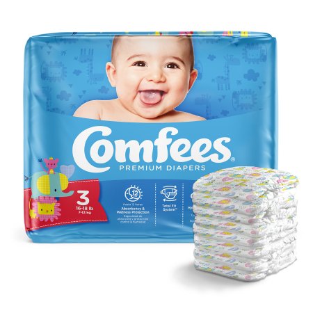 Comfees - Unisex Baby Diaper Size 3 Disposable Moderate Absorbency - CMF-3