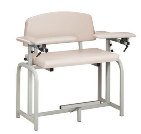 Clinton Industries Lab-X Series Extra Tall / Wide Blood Drawing Chair Double Adjustable Flip Armrests Desert Tan - 66099-3DT