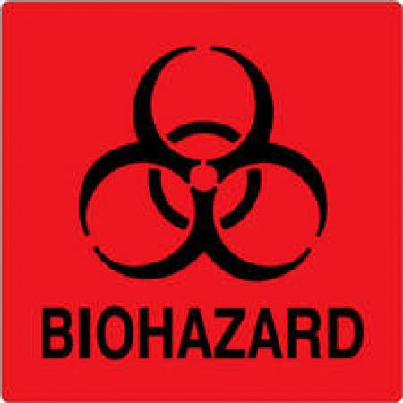 PDC Healthcare PDC Pre-Printed Label Warning Label BIOHAZARD Fluorescent Red 6 X 6 Inch - 59704557
