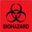 PDC Healthcare PDC Pre-Printed Label Warning Label BIOHAZARD Fluorescent Red 6 X 6 Inch - 59704557