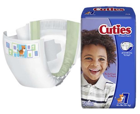First Quality Cuties Essential Baby Diaper Tab Closure Size 7 Disposable Heavy Absorbency - CRD701
