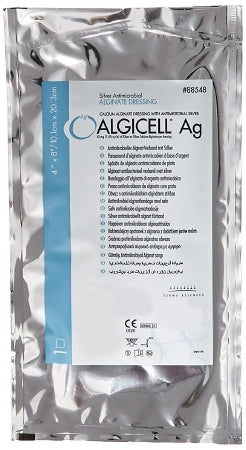 Derma Sciences Algicell Ag Calcium Alginate Dressing with Silver 4 X 8 Inch Rectangle Sterile - 88548
