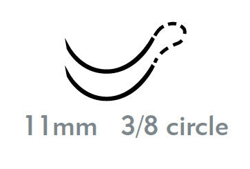 Surgical Specialties Quill Knotless Tissue-Closure Device, Monoderm Suture with Needle Absorbable Coated Undyed Suture Barbed Monofilament Polyglycolic Acid / PCL Size 4-0 14 X 14 cm Double-Armed 11 mm Length 3/8 Circle Reverse Cutting Needle - YA-2004Q