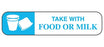 Health Care Logistics Indeed Pre-Printed Label Auxiliary Label Take with Food or Milk White 3/8 X 1-5/8 Inch - 2112