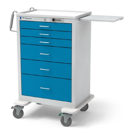 Waterloo Industries Anesthesia Cart Steel 24.5 X 29 X 46.5 Inch 6 Drawers Electric Blue - UXGSU-333669-ELB