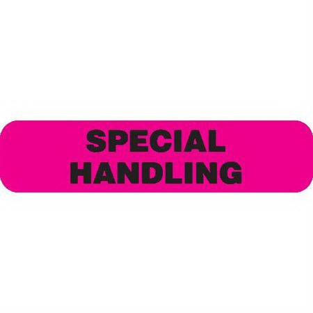 Market Lab Inc Pre-Printed Label Laboratory Use SPECIAL HANDLING Fluorescent Pink 37-100 X 11-31/50 Inch - 6451