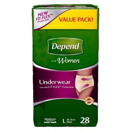 Kimberly Clark Depend Adult Absorbent Underwear Pull On Large Disposable Heavy Absorbency - 12537