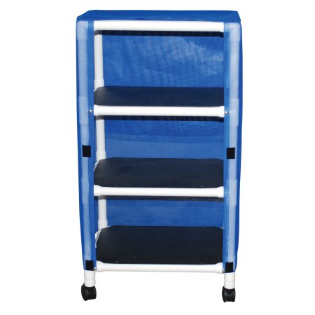 Echo - Linen Cart with Cover 3 Shelves 60 lbs. per Shelf Weight Capacity PVC 3 Inch Casters - E325-3C