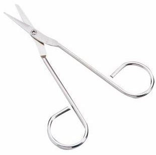 Acme United Bandage Scissors 4-1/2 Inch Length Floor Grade Nickel Plated Steel NonSterile Finger Ring Handle Angled Blunt/Blunt - 582