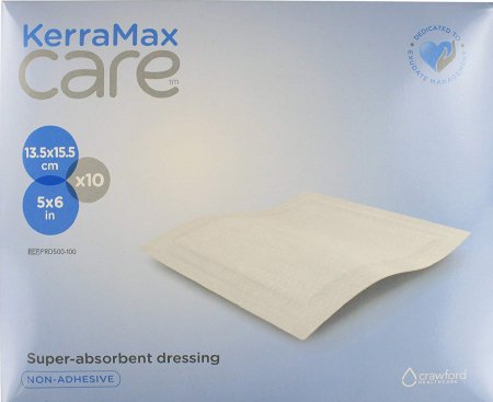 Crawford Healthcare KerraMax Care Super Absorbent Dressing 5 X 6 Inch Sterile - PRD500-100