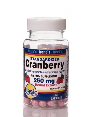 Basic Drug Dietary Supplement Cranberry Extract 250 mg - 30% Strength Capsule 60 per Bottle - 30761004012