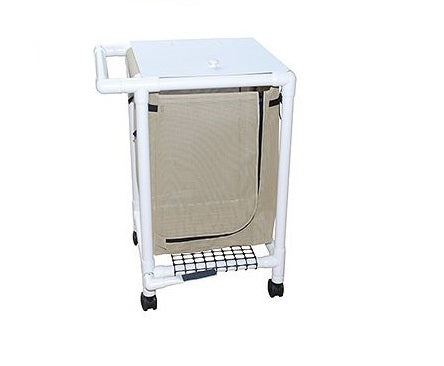 Mjm International - Single Hamper with Bag 4 Casters 25.71 gal. - 218-S-FP-NAVY