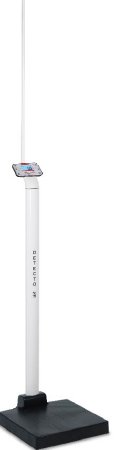 Detecto - Column Scale with Height Rod Digital Display 660 lbs. / 300 kg Capacity Black / White AC Adapter / Battery Operated - APEX-AC