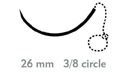 Quill Variable Loop Device - Suture with Needle Absorbable Uncoated Violet Suture Barbed Monofilament PDO (Polydioxanone) Size 0 20 cm Suture 1-Needle 26 mm Length 3/8 Circle Reverse Cutting Needle - VLP-1007
