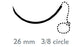 Quill Variable Loop Device - Suture with Needle Absorbable Uncoated Violet Suture Barbed Monofilament PDO (Polydioxanone) Size 0 20 cm Suture 1-Needle 26 mm Length 3/8 Circle Reverse Cutting Needle - VLP-1007