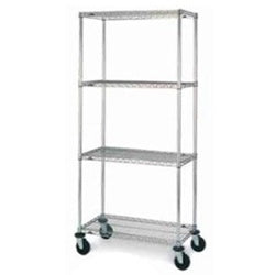 Intermetro Industries Super Erecta Wire Shelving Cart Chrome 21 X 36 X 69 Inch 4 Shelves - N436EC