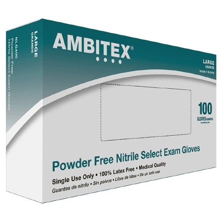 Saalfeld Redistribution Ambitex Exam Glove Large NonSterile Nitrile Standard Cuff Length Fully Textured Blue Not Chemo Approved - NLG400
