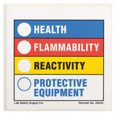 Brady - Pre-Printed Label Advisory Label White Paper Health Flammability Reactivity Protective Equipment Black Caution 3-7/8 X 3-7/8 Inch - 8AAR4
