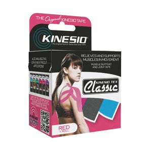 Fabrication Enterprises Kinesio Tex Classic Kinesiology Tape Water Resistant Cotton 2 Inch X 4-2/5 Yard Red NonSterile - 24-4892