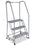Uline - Rolling Safety Ladder with Handrail Metal, Silver - H-840U-10