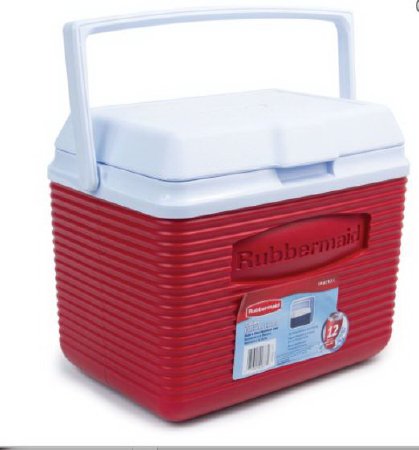 Hopkins Medical Products Rubbermaid Specimen Transport Cooler Plastic Red / White 10 Quart - 530309