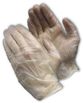 Fisher Scientific PIP Ambi-dex Utility Glove Medium Vinyl Clear 9.5 Inch Beaded Cuff NonSterile - 19-121-240B