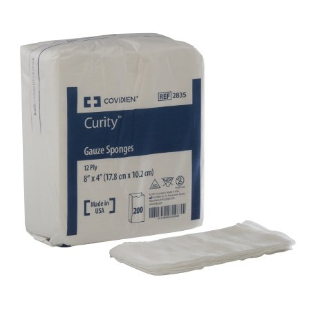 Curity - USP Type VII Gauze Sponge Cotton 12-Ply 4 X 8 Inch Rectangle NonSterile - 2835-