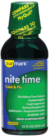 McKesson sunmark Cold and Cough Relief 650 mg - 30 mg - 12.5 mg / 30 mL Strength Liquid 12 oz. - 49348006139