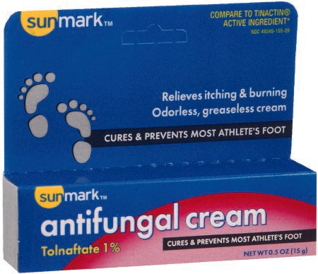 McKesson sunmark Antifungal 1% Strength Cream 0.5 oz. Tube - 49348015529