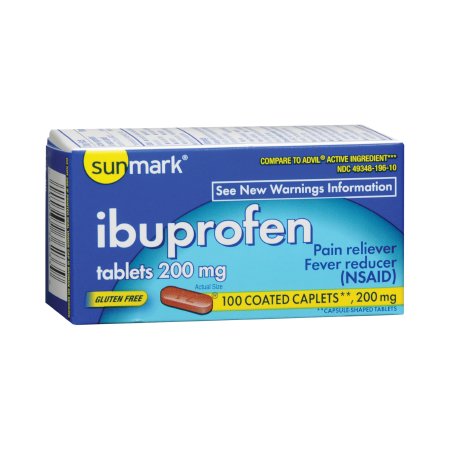 sunmark - Pain Relief 200 mg Strength Ibuprofen Tablet 100 per Bottle - 49348019610