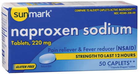 McKesson sunmark Pain Relief 220 mg Strength Naproxen Sodium Tablet 50 per Bottle - 49348026009