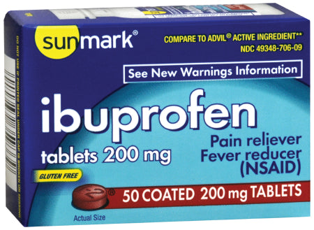 McKesson sunmark Pain Relief 200 mg Strength Ibuprofen Tablet 50 per Bottle - 49348070609