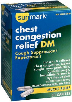 sunmark - Cold and Cough Relief 400 mg - 20 mg Strength Tablet 50 per Box - 49348072809